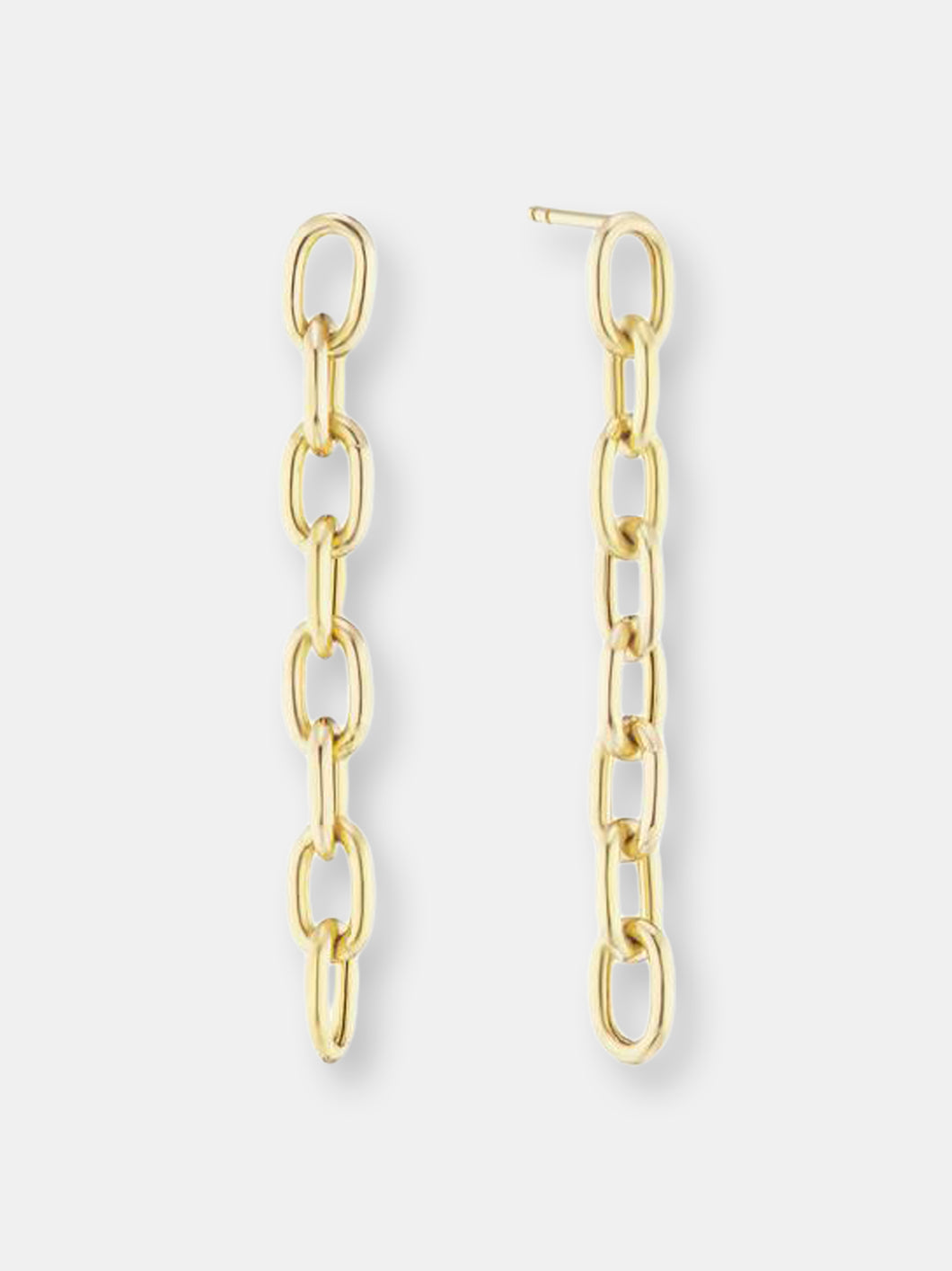 Elongated Thick Chain Link Earrings Long