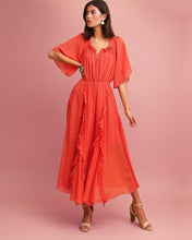 Load image into Gallery viewer, Amour Amour Ruffled Midi Dress - Red