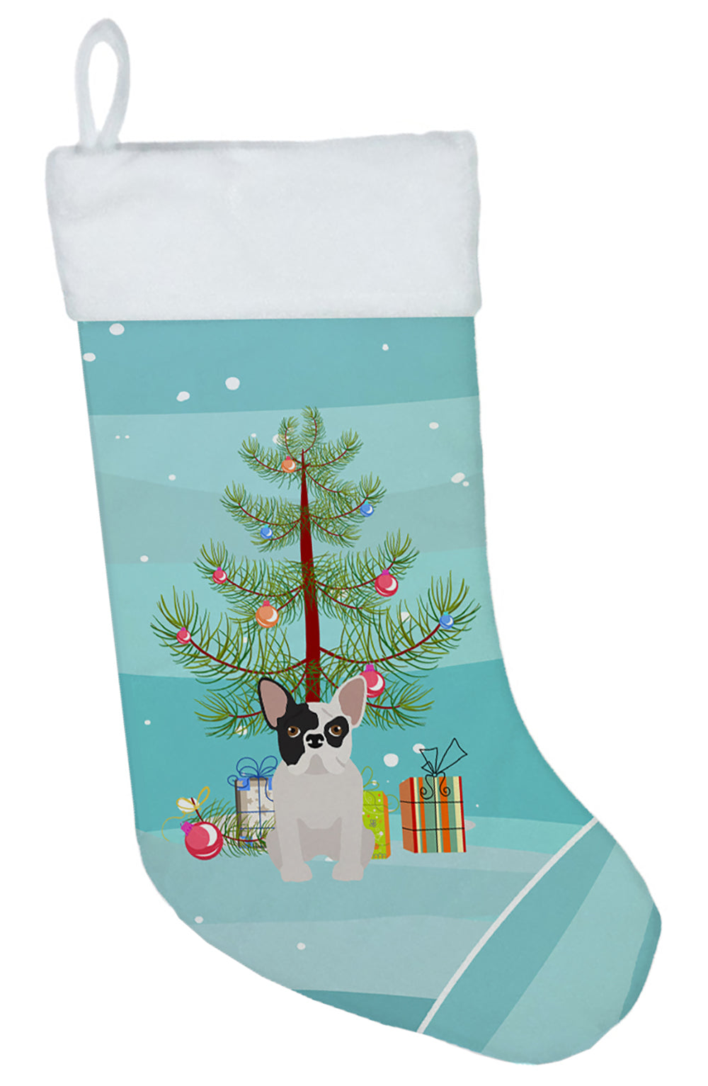 Black And White French Bulldog Christmas Tree Christmas Stocking