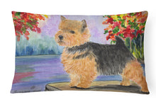 Load image into Gallery viewer, 12 in x 16 in  Outdoor Throw Pillow Norwich Terrier Canvas Fabric Decorative Pillow