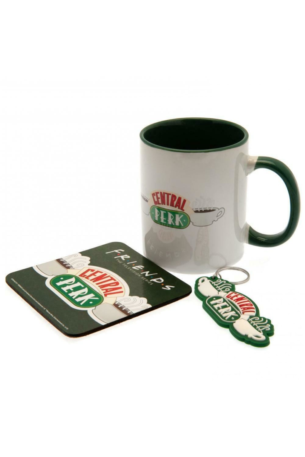 Friends Central Perk Mug and Coaster Set (Green/White/Red) (One Size)