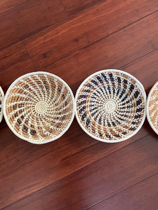 Assorted Set of 4 African Baskets 10” Wall Baskets Set