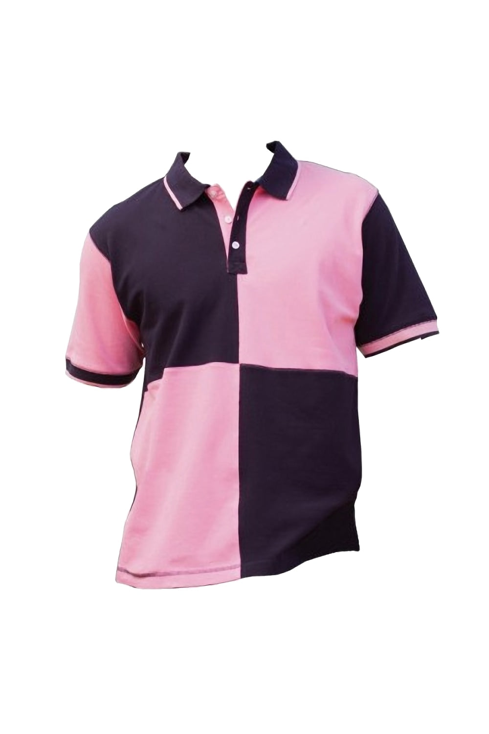 Front Row Mens Quartered House Slim Fit Polo Shirt (Navy/ Pink)