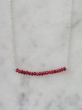Load image into Gallery viewer, Michelle Bar Necklace in Ruby - Brass Chain