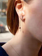 Load image into Gallery viewer, &quot;Claw&quot; 14K Gold Threader Earrings With Rubies, Emeralds Or Pearls