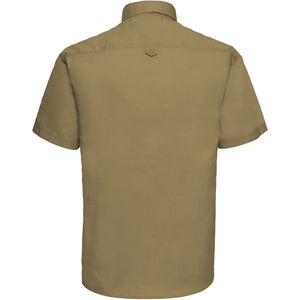 Russell Collection Mens Short Sleeve Classic Twill Shirt (Khaki)