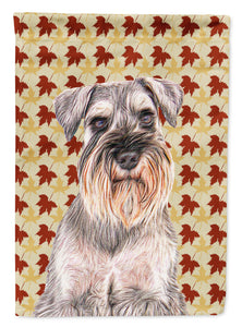 11 x 15 1/2 in. Polyester Fall Leaves Schnauzer Garden Flag 2-Sided 2-Ply