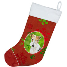 Load image into Gallery viewer, Christmas Snowflakes Fox Terrier Christmas Stocking