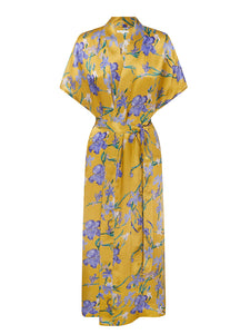 Iris Sun Silk Kimono Robe