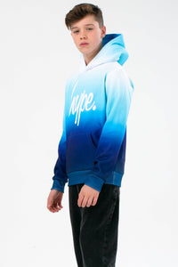 Boys Fade Hoodie - Blue/White