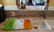 Load image into Gallery viewer, 14 in x 21 in Irish Flag on Wood Dish Drying Mat