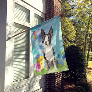 28 x 40 in. Polyester Easter Eggs Boston Terrier Flag Canvas House Size 2-Sided Heavyweight