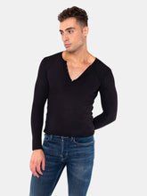 Load image into Gallery viewer, Essential Waffle Long Sleeve Henley Shirt