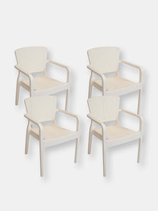 Segonia Plastic Stacking Arm Chair Set of 2