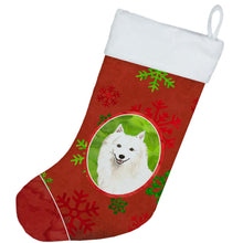Load image into Gallery viewer, Christmas Snowflakes Japanese Spitz Christmas Stocking