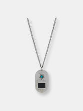 Load image into Gallery viewer, Sterling Silver Stone Dog Tag Necklace