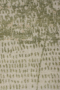 Rug & Kilim’s Distressed Style Modern Rug in Green, Beige Abstract Pattern " 12'x12'1" "