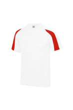 Load image into Gallery viewer, Just Cool Kids Big Boys Contrast Plain Sports T-Shirt (Arctic White/Fire Red)