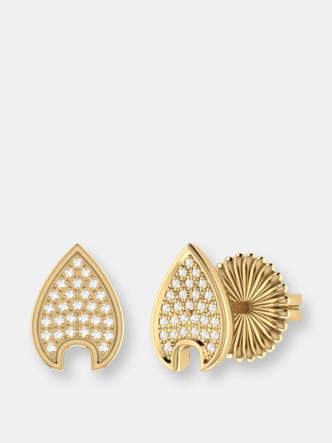 Raindrop Diamond Stud Earrings in 14K Yellow Gold Vermeil on Sterling Silver