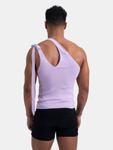 Load image into Gallery viewer, Asymmetrical Slash Shoulder Tank with Bow