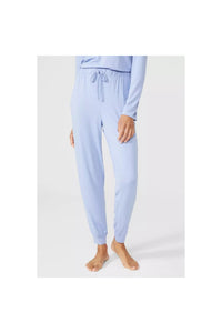 Womens/Ladies Viscose Lace Lounge Pants - Bluebell