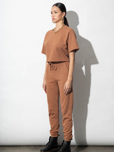 Load image into Gallery viewer, Ally Camel Organic Cotton Terry Crop Top