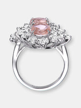 Load image into Gallery viewer, Sterling Silver Morganite Cubic Zirconia Coctail Ring