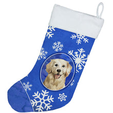 Load image into Gallery viewer, Golden Retriever Winter Snowflakes Christmas Stocking