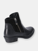 Load image into Gallery viewer, Womens/Ladies Leather Isla Zip Up Ankle Boot - Black