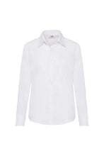 Load image into Gallery viewer, Fruit Of The Loom Ladies Lady-Fit Long Sleeve Poplin Shirt (White)
