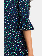 Load image into Gallery viewer, Blake Bell Sleeve Dress in Twilight Dot Parakeet
