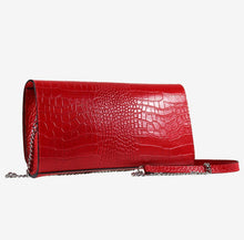 Load image into Gallery viewer, Clutch - Leather Croc Print With Hand Strap