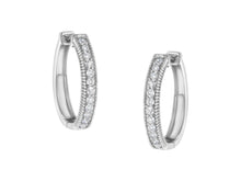 Load image into Gallery viewer, 10KT White Gold Diamond Hoop Earring