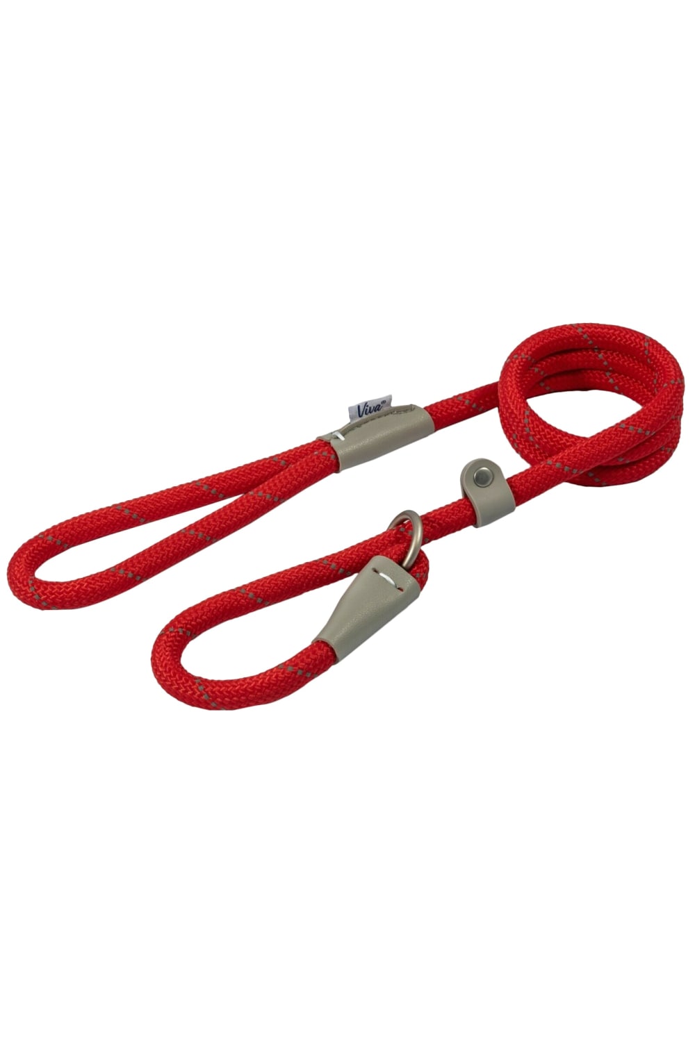 Ancol Leather Reflective Dog Slip Lead (Red) (120cm x 1.2cm)