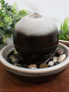 Sunnydaze Modern Orb Ceramic Indoor Water Fountain - 7 in