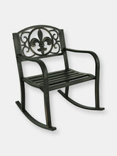Load image into Gallery viewer, Patio Rocking Chair - Cast Iron and Steel with Fleur-de-Lis Design