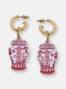 Aubree Enamel Pagoda Ginger Jar Earrings