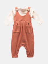 Load image into Gallery viewer, Terra Cotta Overalls Outfit