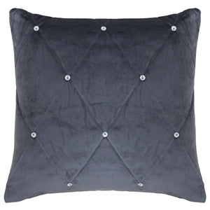 Riva Home Diamante Cushion Cover (Cushion Pad Not Included) (Pewter) (22 x 22 inch)