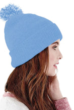 Load image into Gallery viewer, Big Girls Snowstar Duo Extreme Winter Hat - Sky Blue/White