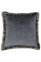 Load image into Gallery viewer, Riva Paoletti Kiruna Faux Fur Edged Square Cushion Cover (Smokey Gray) (18 x 18in)