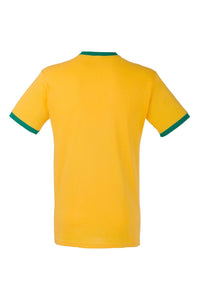 Mens Ringer Short Sleeve T-Shirt - Sunflower/Kelly Green