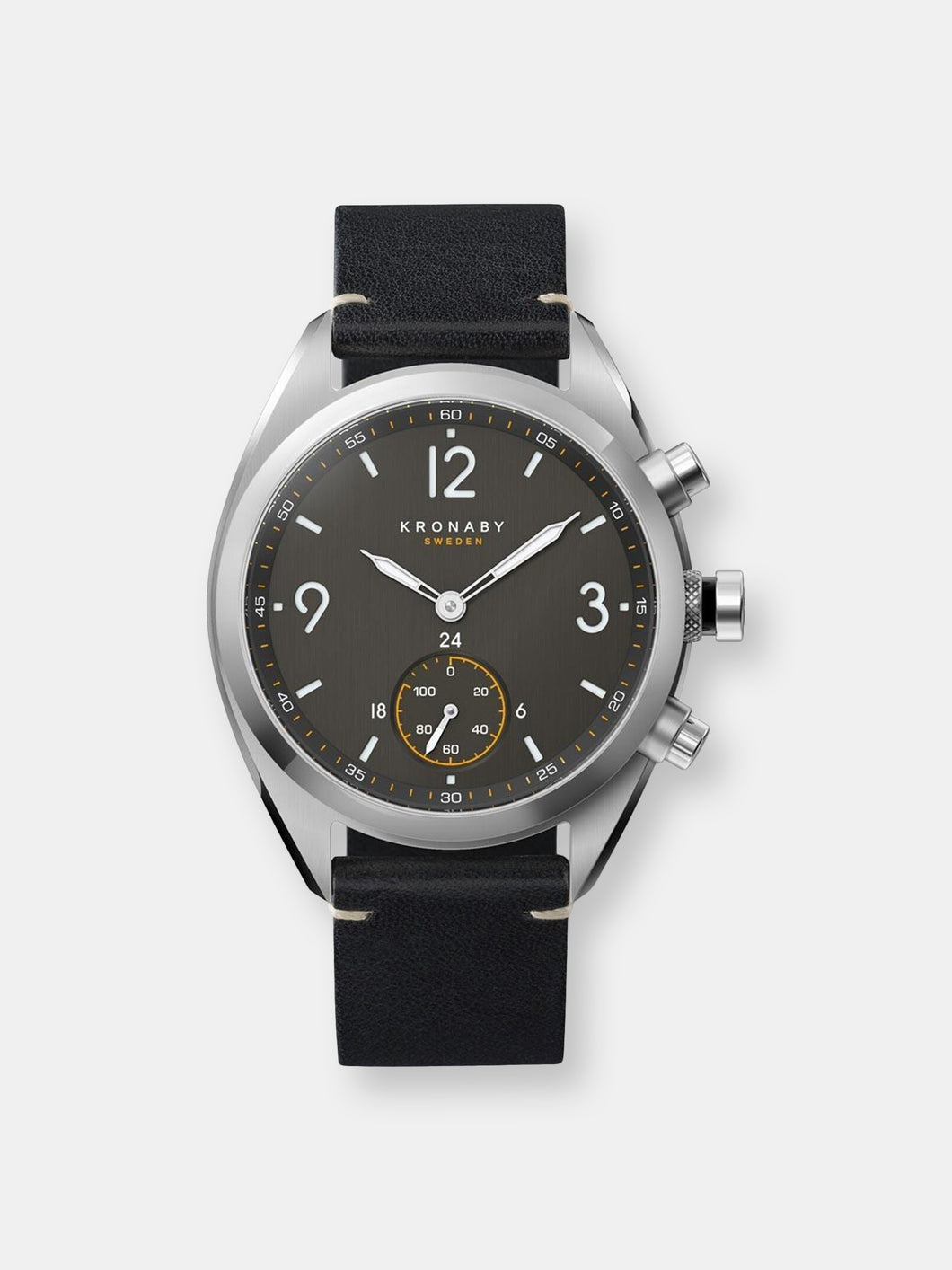 Kronaby Apex S3114-1 Black Leather Automatic Self Wind Smart Watch