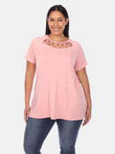 Load image into Gallery viewer, Plus Size Crisscross Cutout Short Sleeve Top