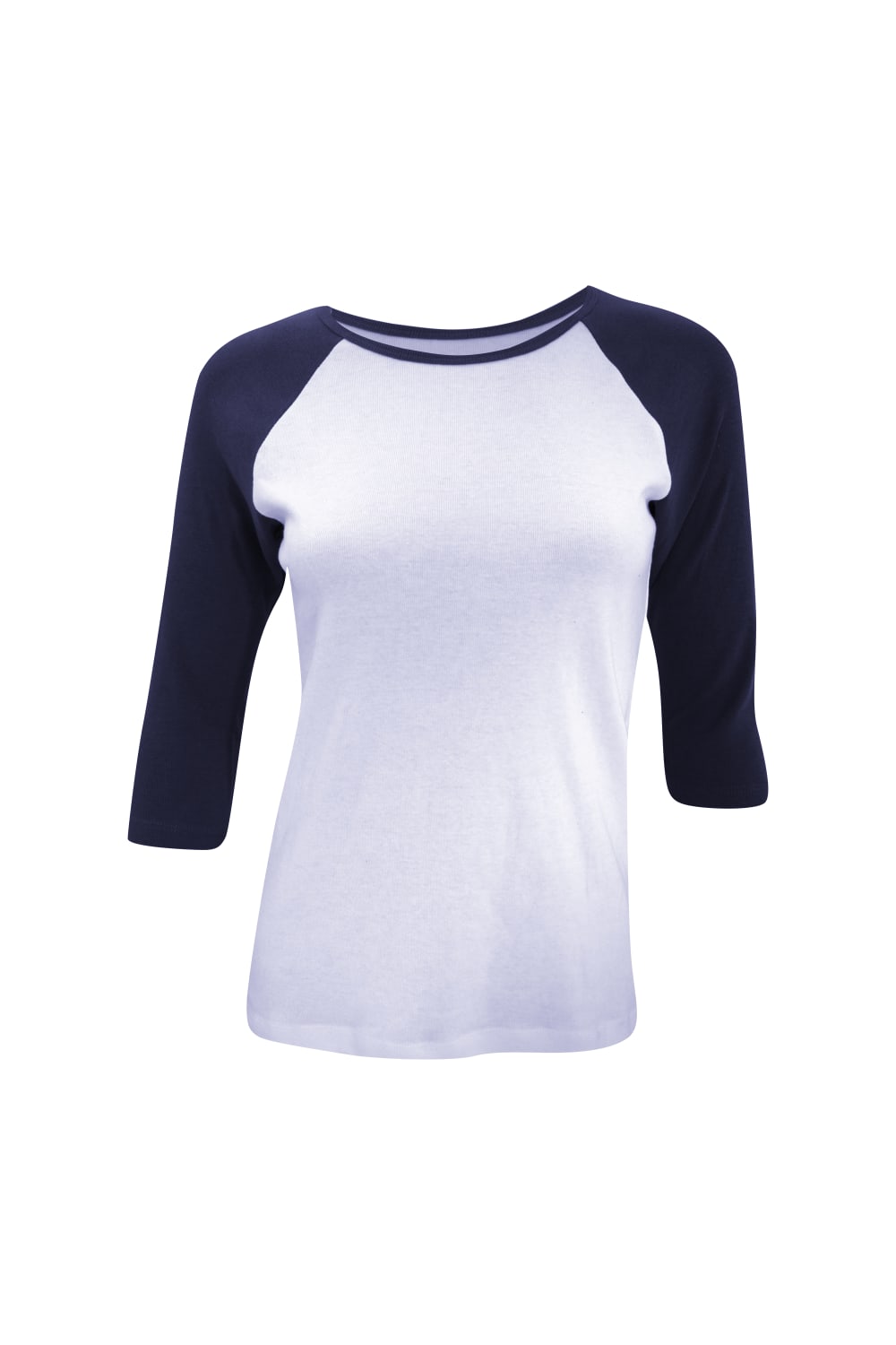 Bella Ladies/Womens 3/4 Sleeve Contrast Long Sleeve T-Shirt (White/Navy)