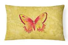 Load image into Gallery viewer, 12 in x 16 in  Outdoor Throw Pillow Butterfly on Yellow Canvas Fabric Decorative Pillow