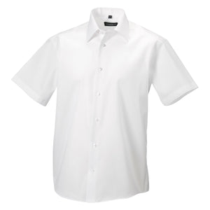 Russell Collection Mens Short Sleeve Tailored Ultimate Non-Iron Shirt (White)
