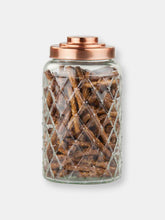 Load image into Gallery viewer, Large 5.2 Lt Textured Glass Jar with Gleaming Air-Tight Copper Top