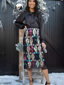 Tribal Shine Midi Skirt
