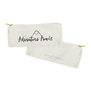 Adventure Awaits Cotton Canvas Pencil Case and Travel Pouch